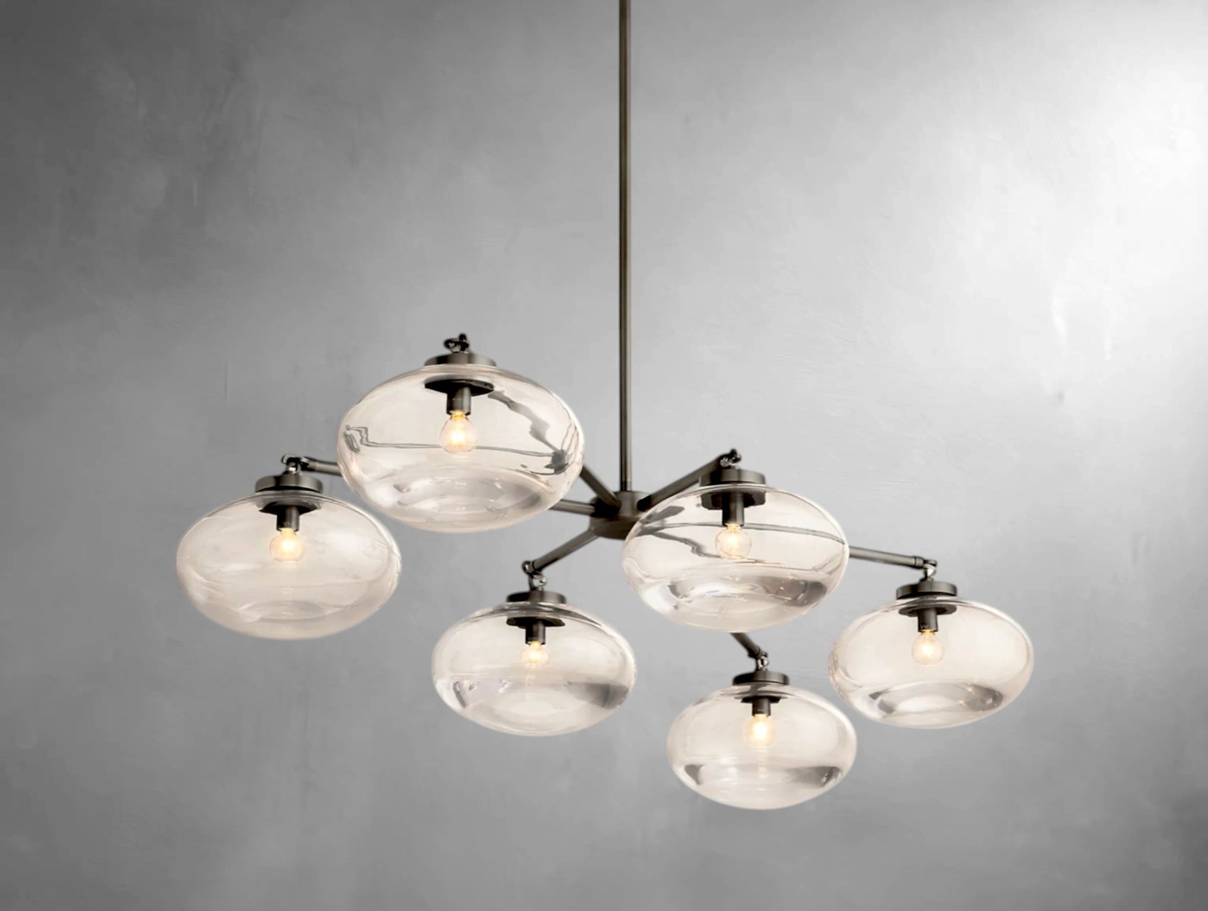kabratte Clear Glass Mobile Linear Chandelier