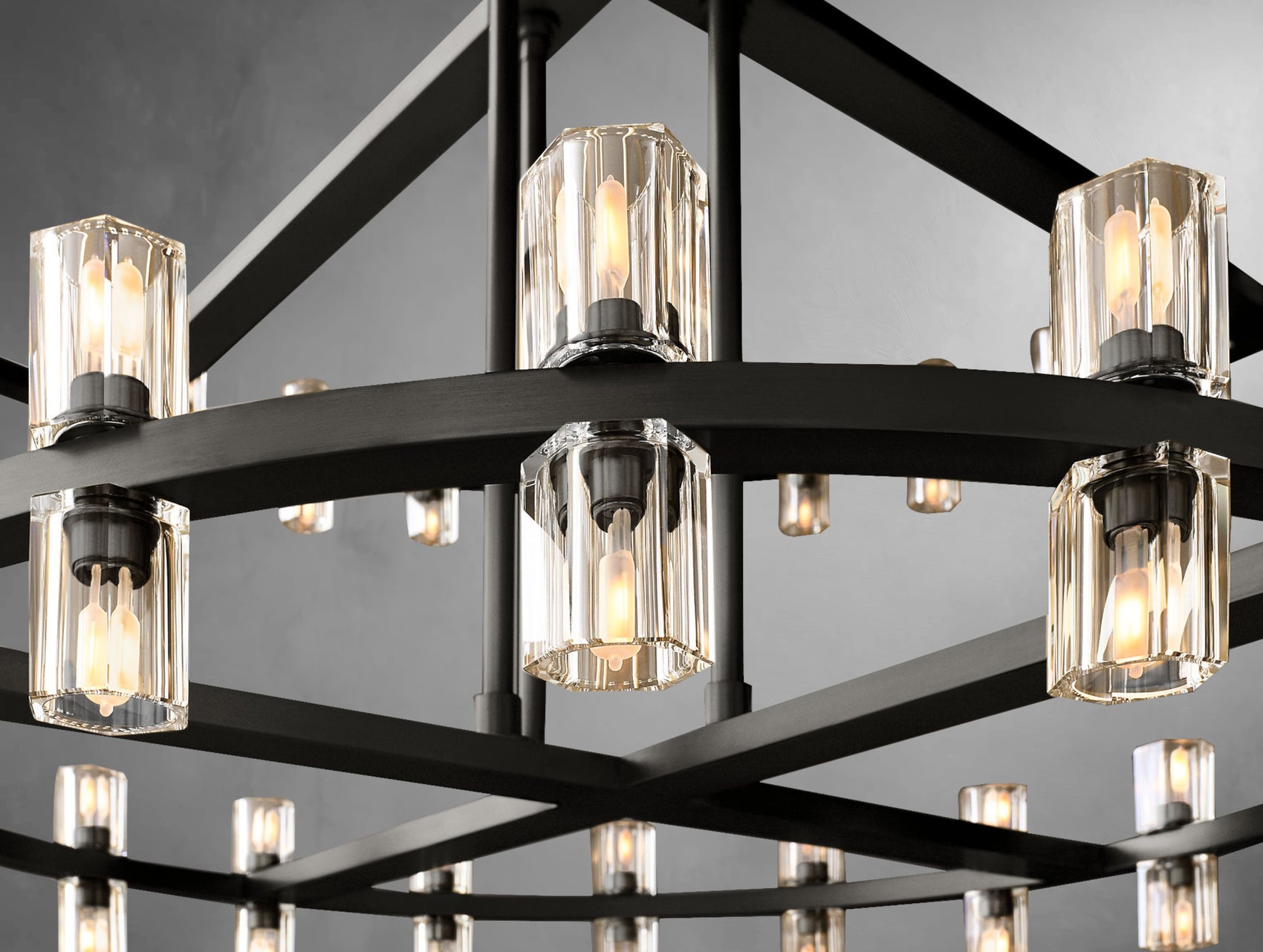 Virel Crystal Two-Tier Round Chandelier