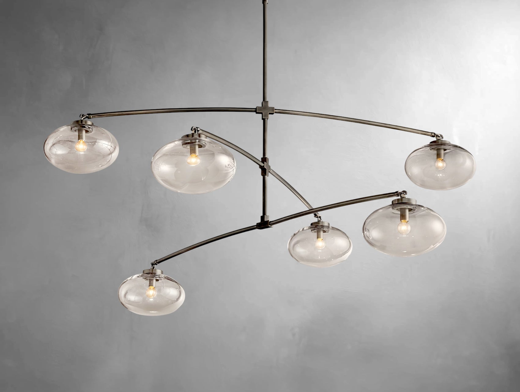 kabratte Clear Glass Mobile Round Chandelier