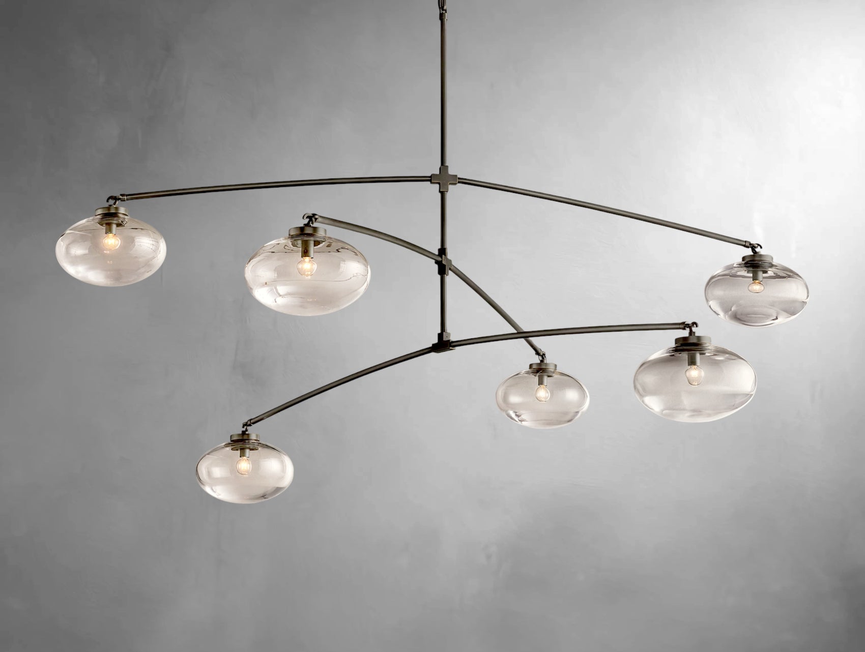 kabratte Clear Glass Mobile Round Chandelier