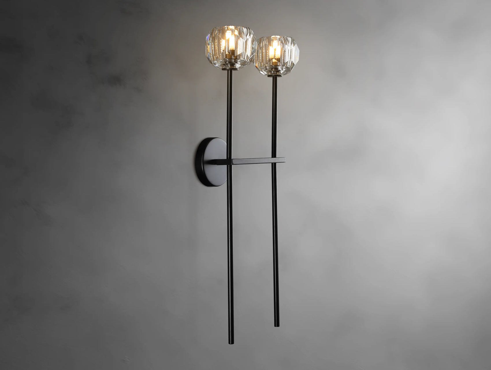 Aurelle Crystal Globe Double Sconce