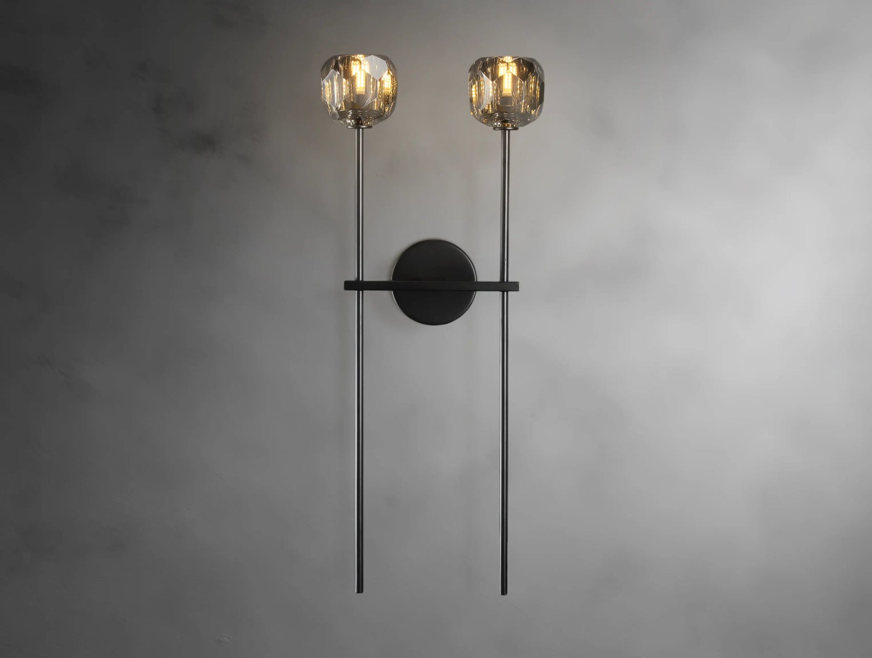 Aurelle Crystal Globe Double Sconce