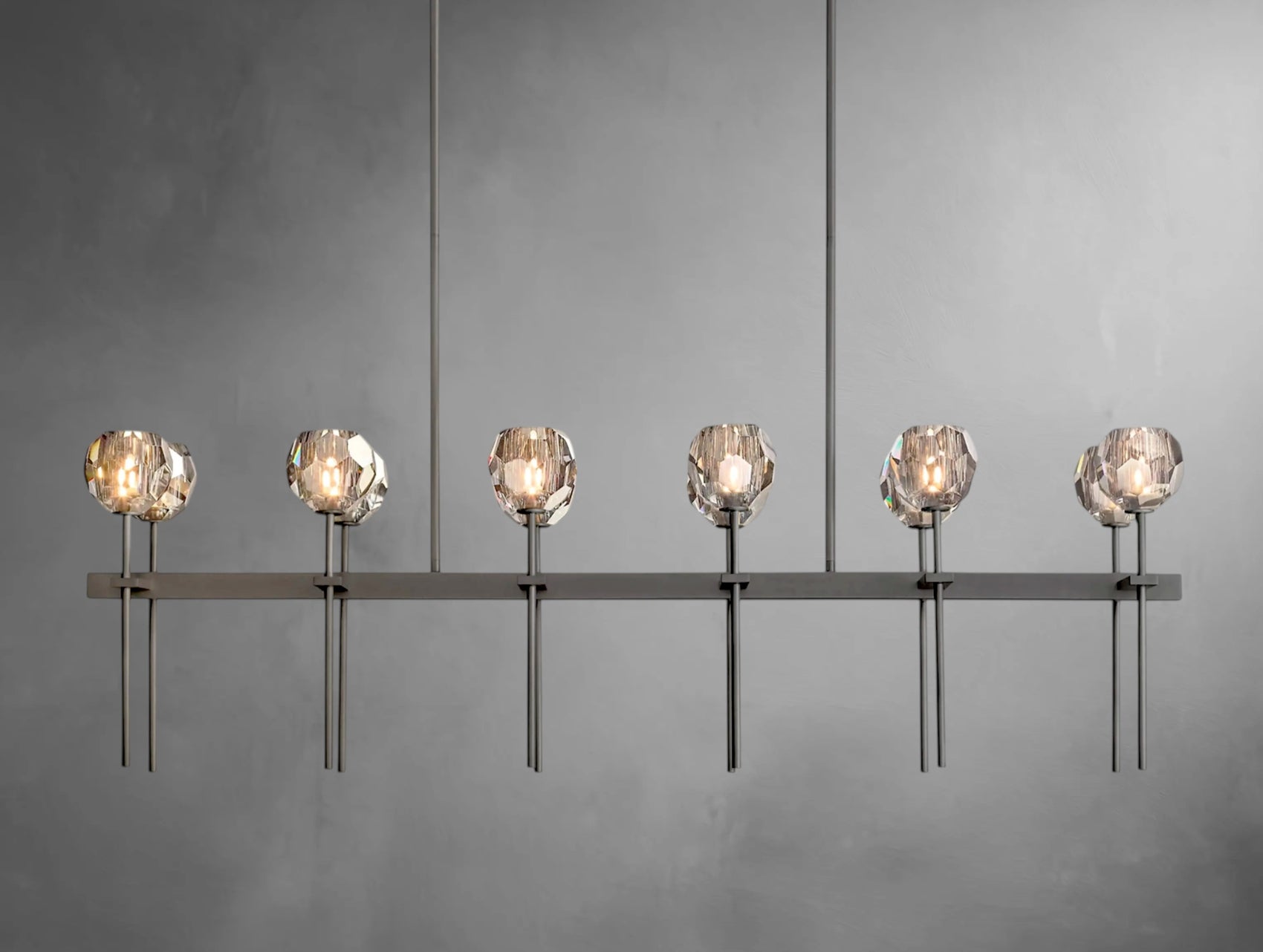 Aurelle Double Linear Crystal Chandelier