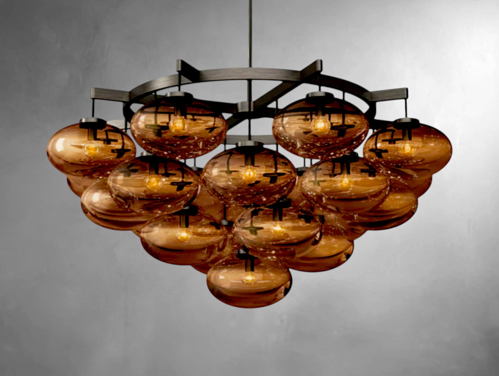 kabratte Clear Glass Round Chandelier