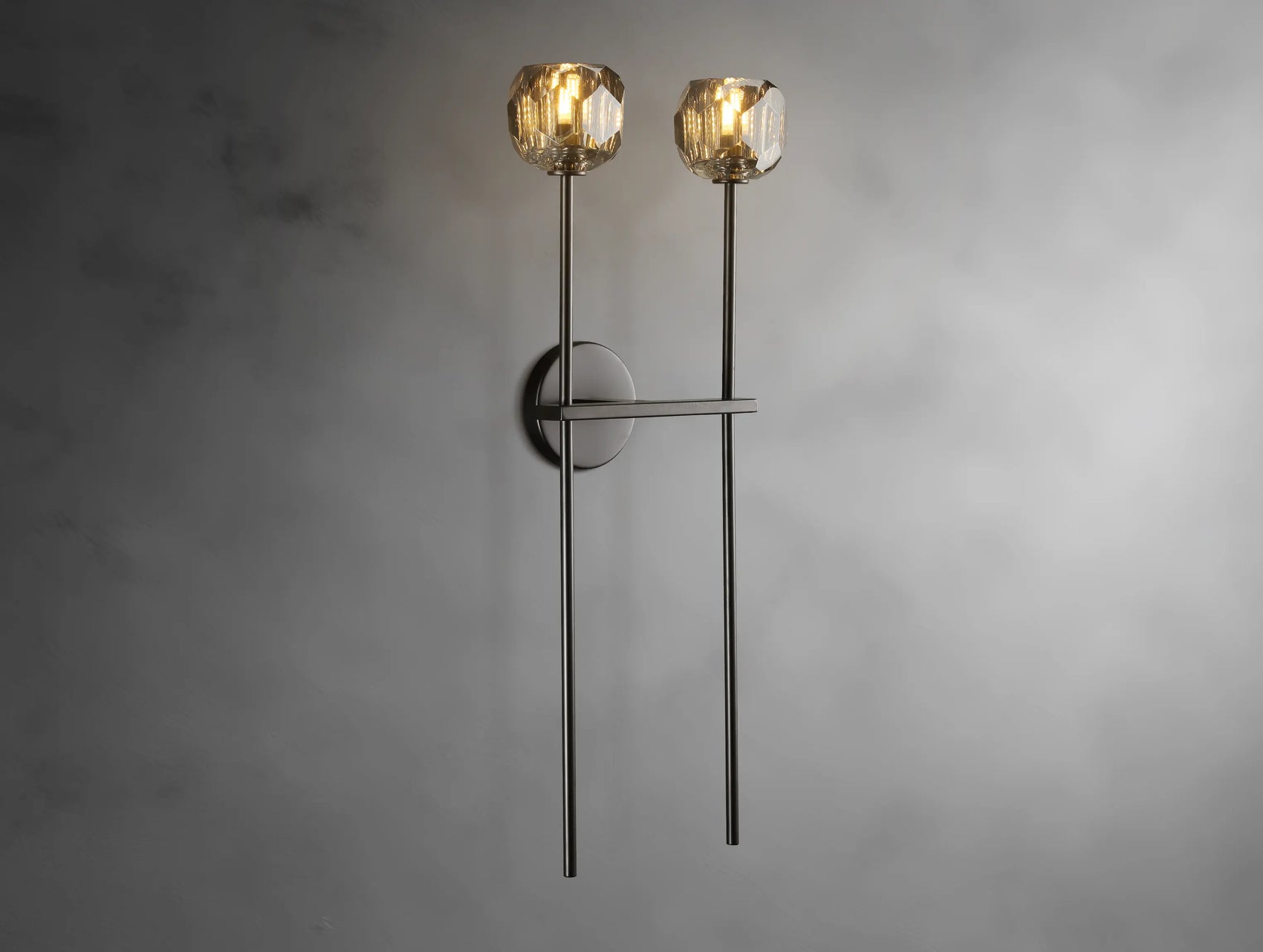 Aurelle Crystal Globe Double Sconce