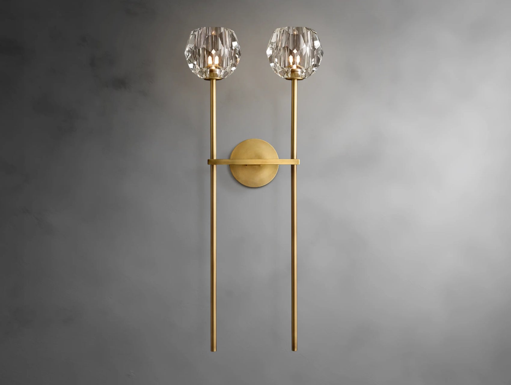 Aurelle Crystal Globe Double Sconce