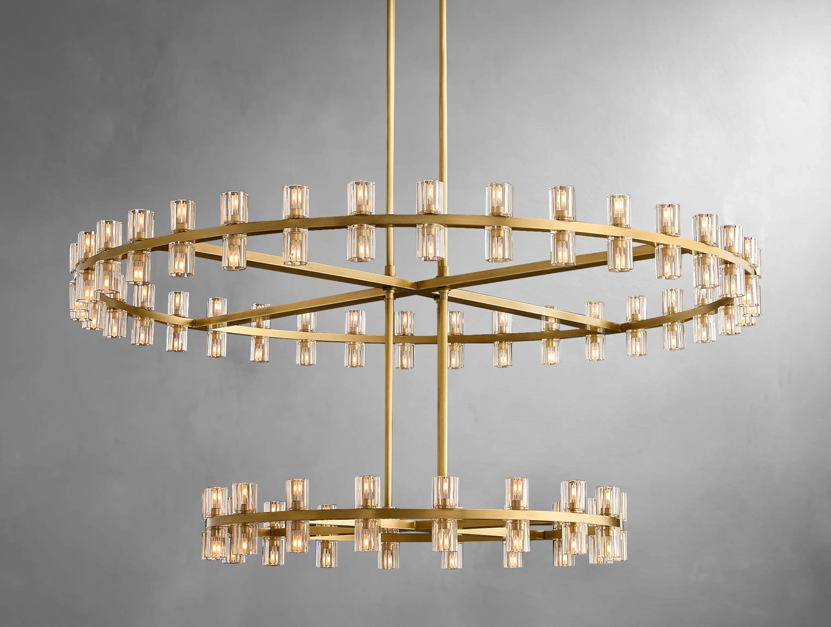 Virel Crystal Two-Tier Round Chandelier