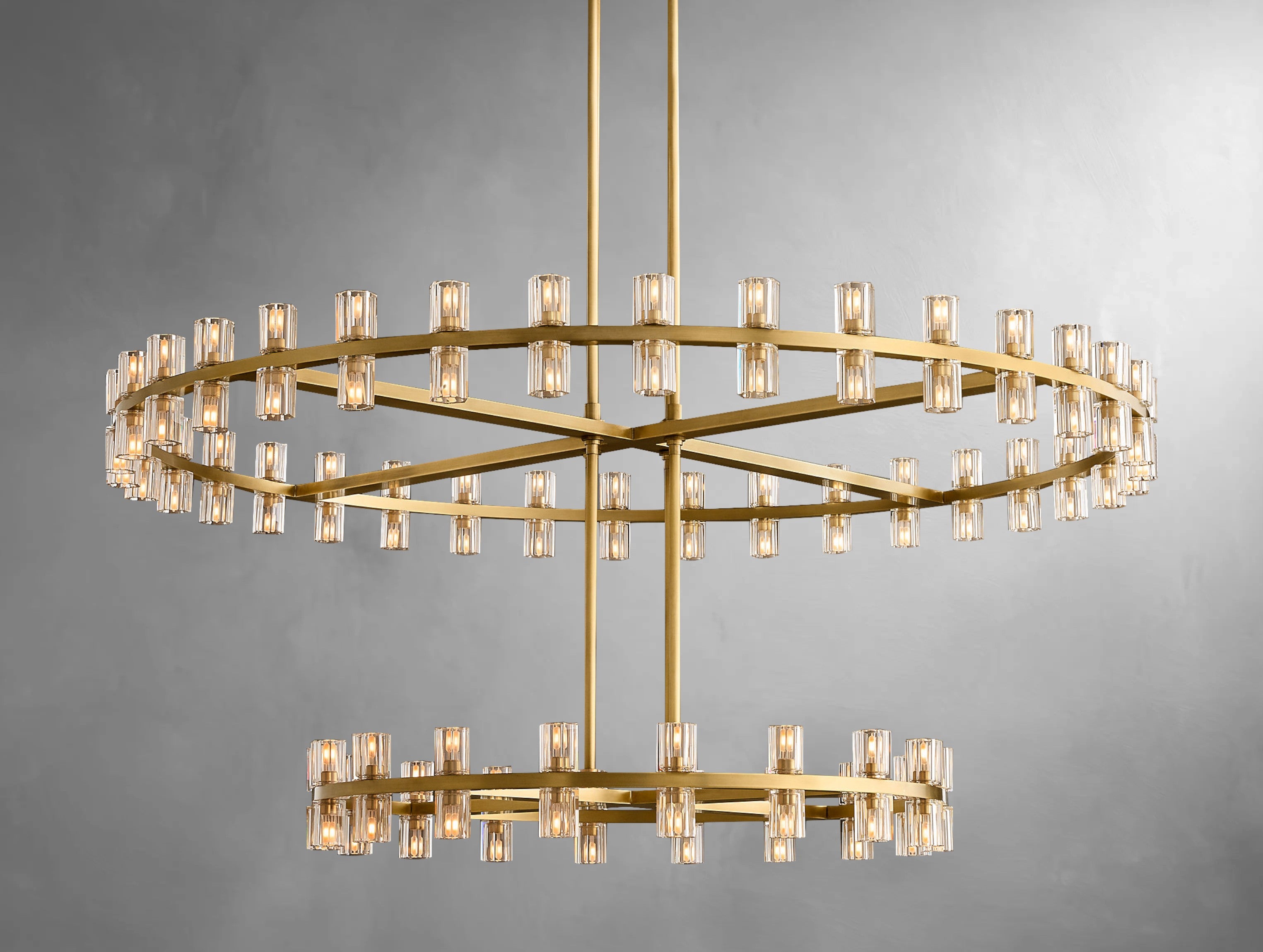 Virel Crystal Two-Tier Round Chandelier