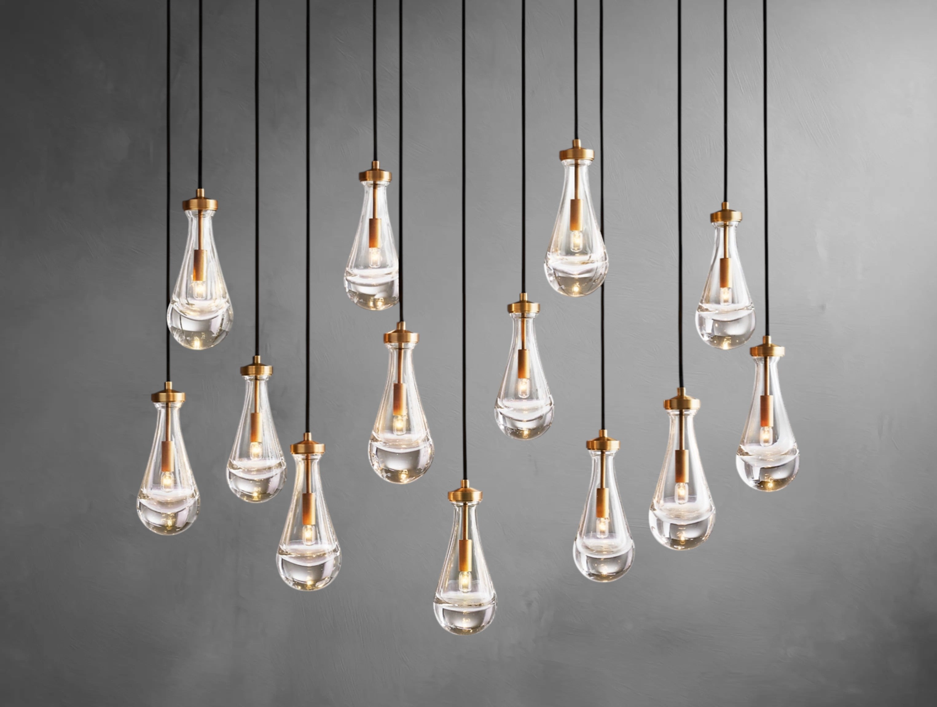 Decorative Glass Drop Rectangular Chandelier