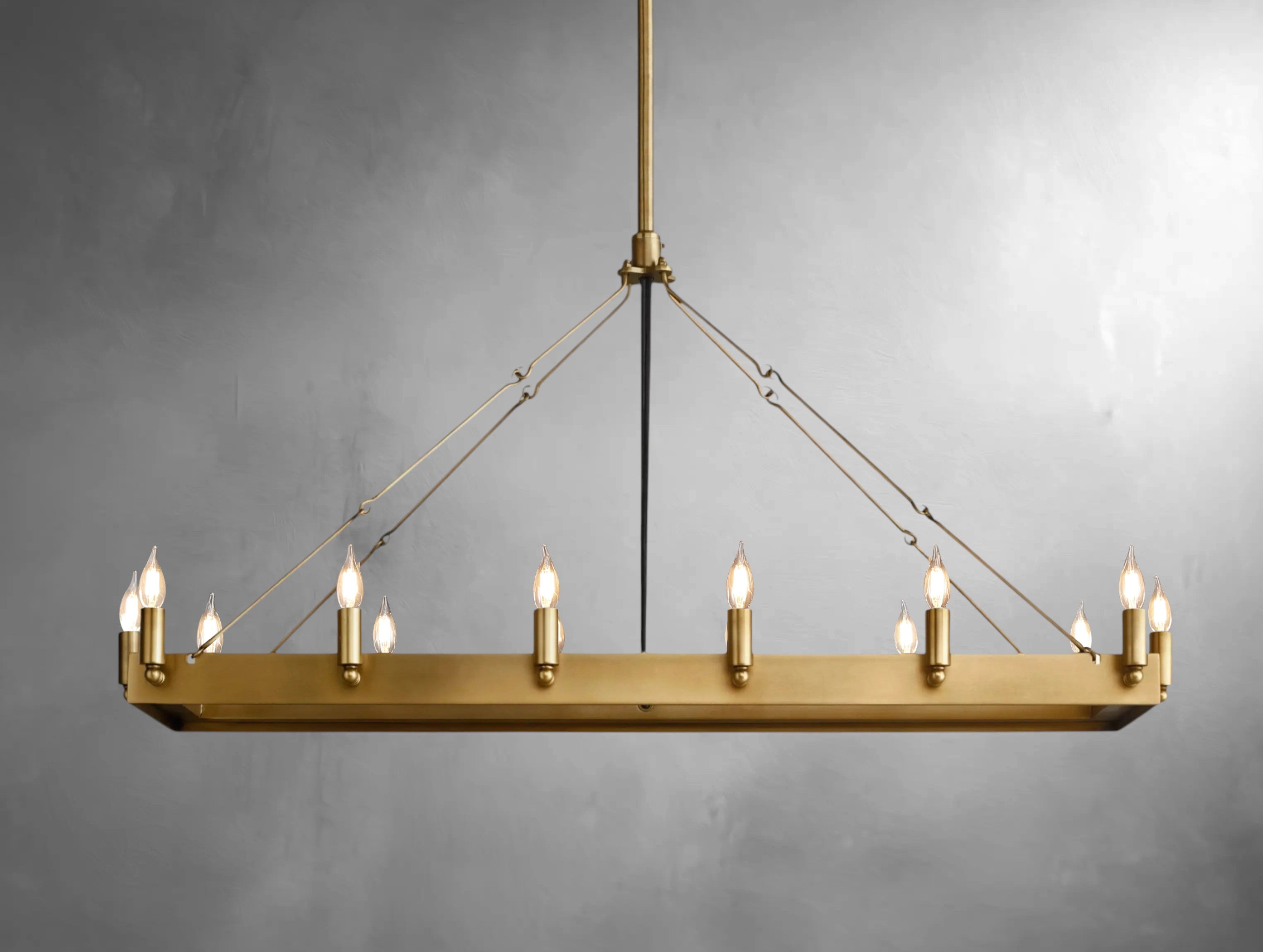 Kemion Vintage Candelabra Rectangular Chandelier