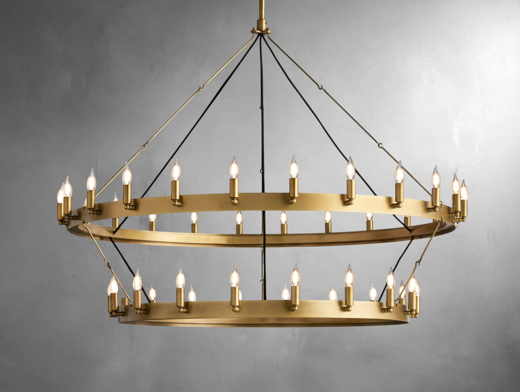 Kemion Vintage Candelabra Two-Tier Chandelier