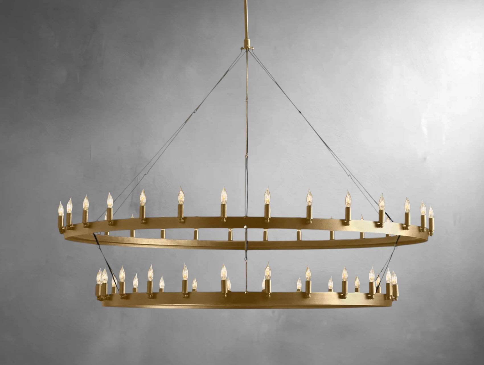Kemion Vintage Candelabra Two-Tier Chandelier
