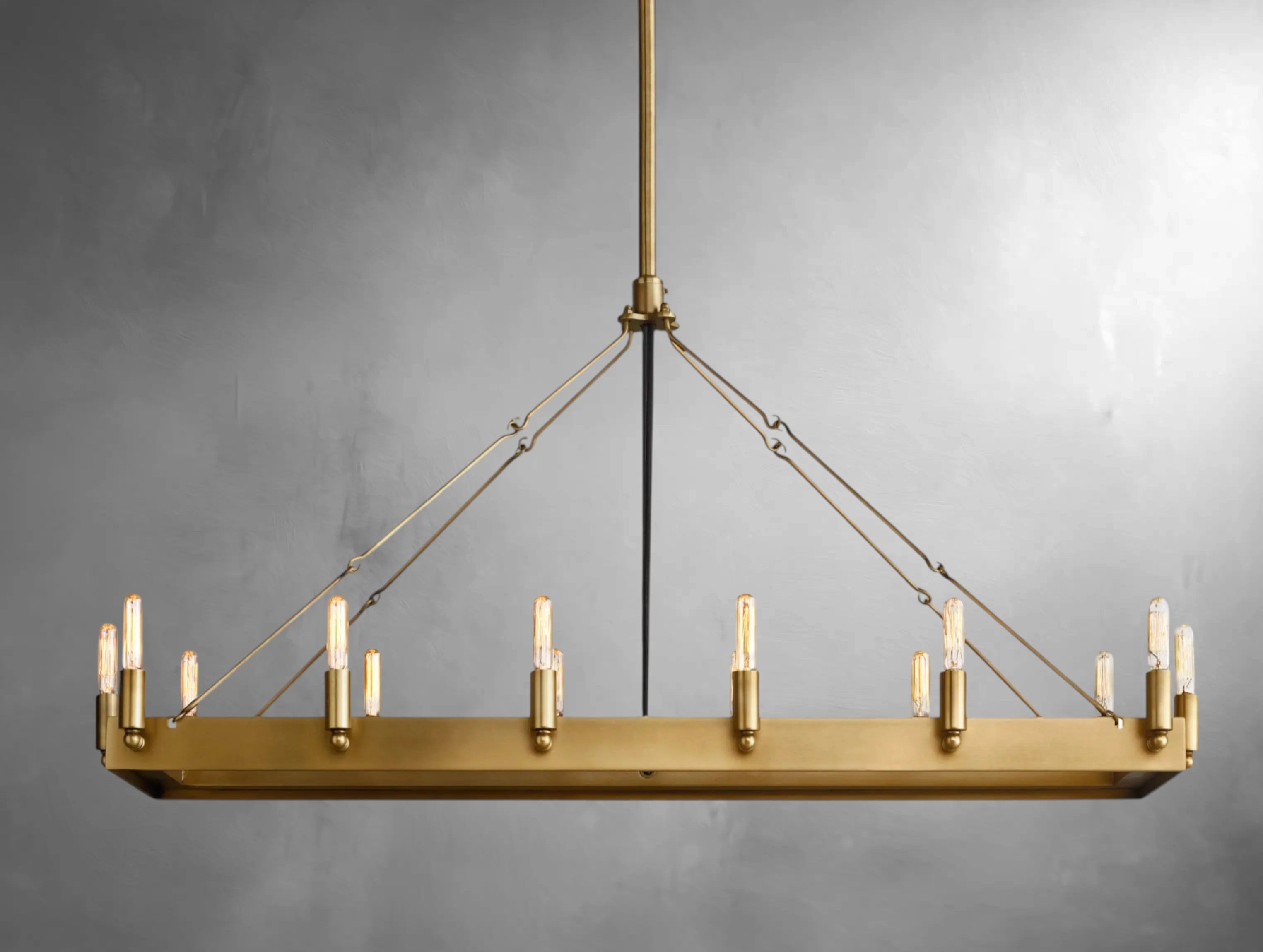 Kemion Vintage Filament Rectangular Chandelier