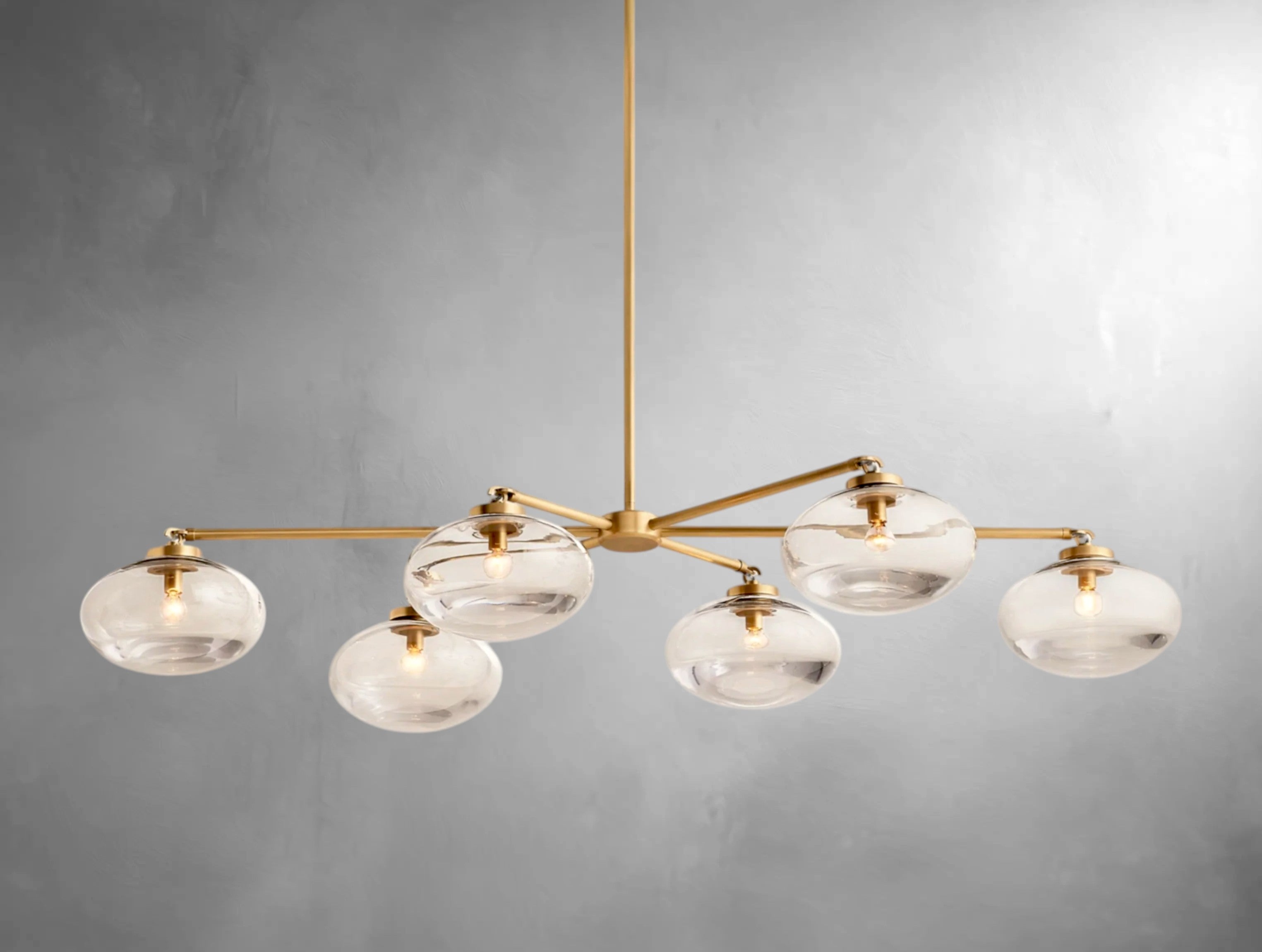 kabratte Clear Glass Mobile Linear Chandelier