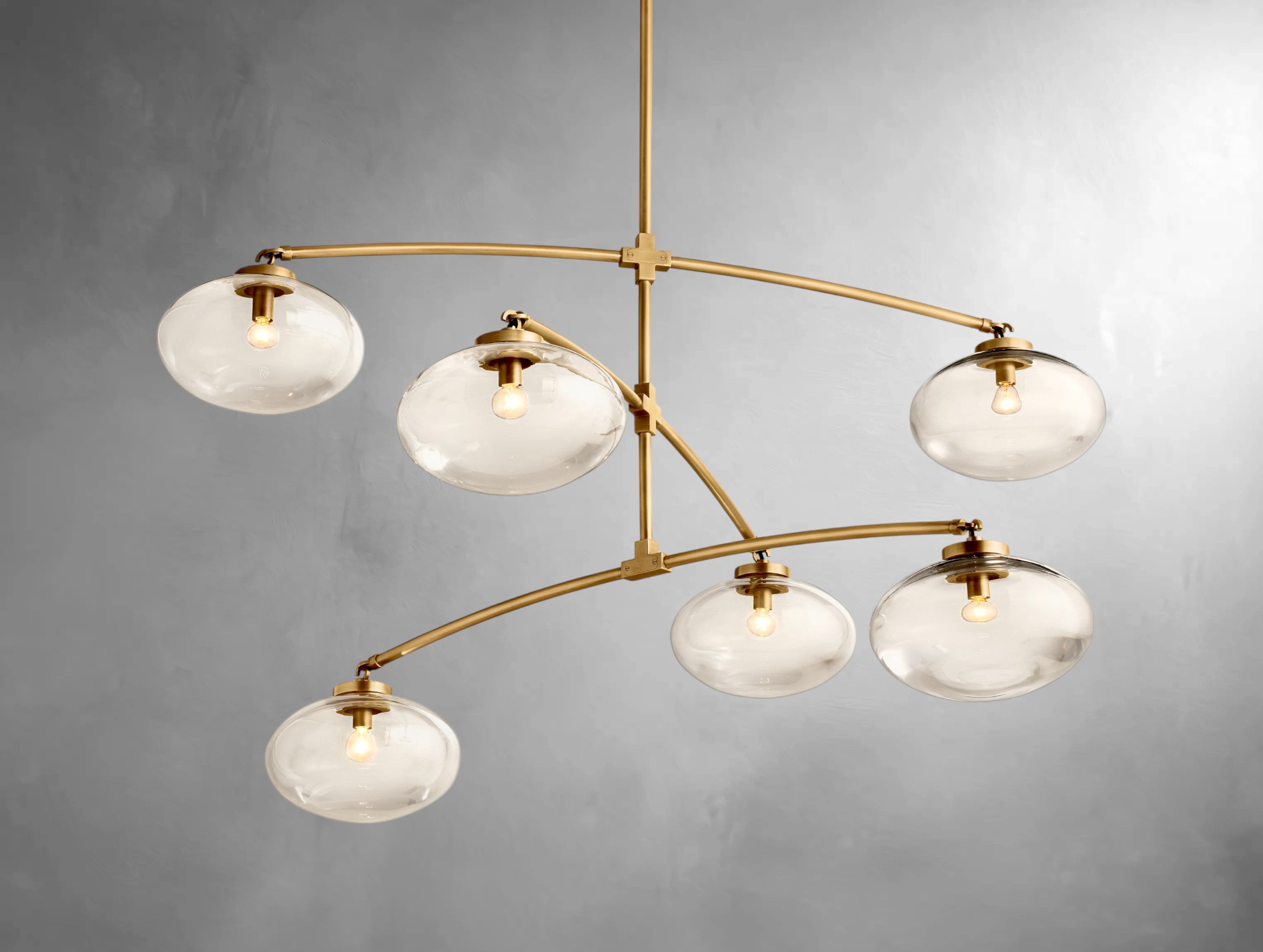 kabratte Clear Glass Mobile Round Chandelier