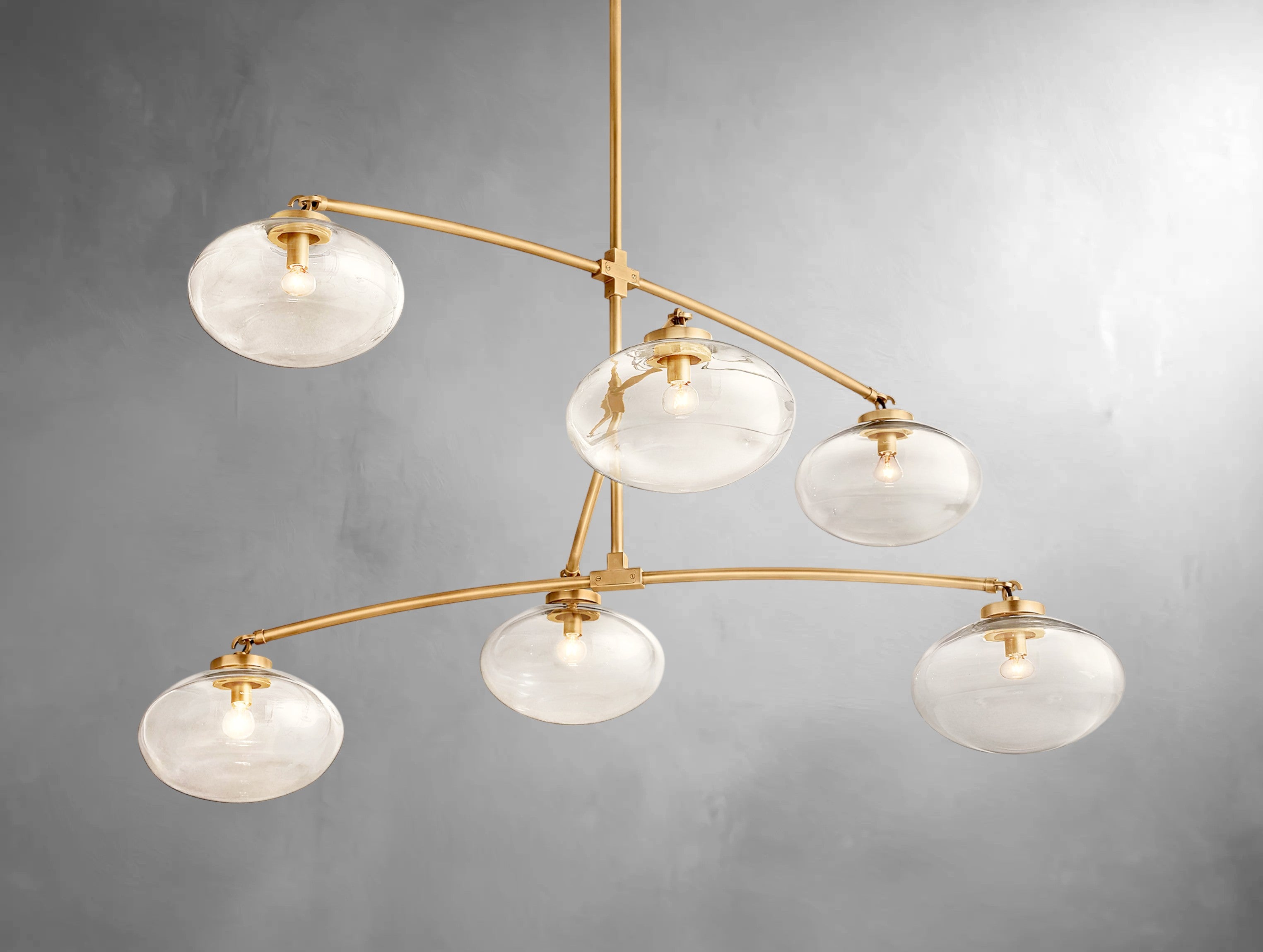 kabratte Clear Glass Mobile Round Chandelier