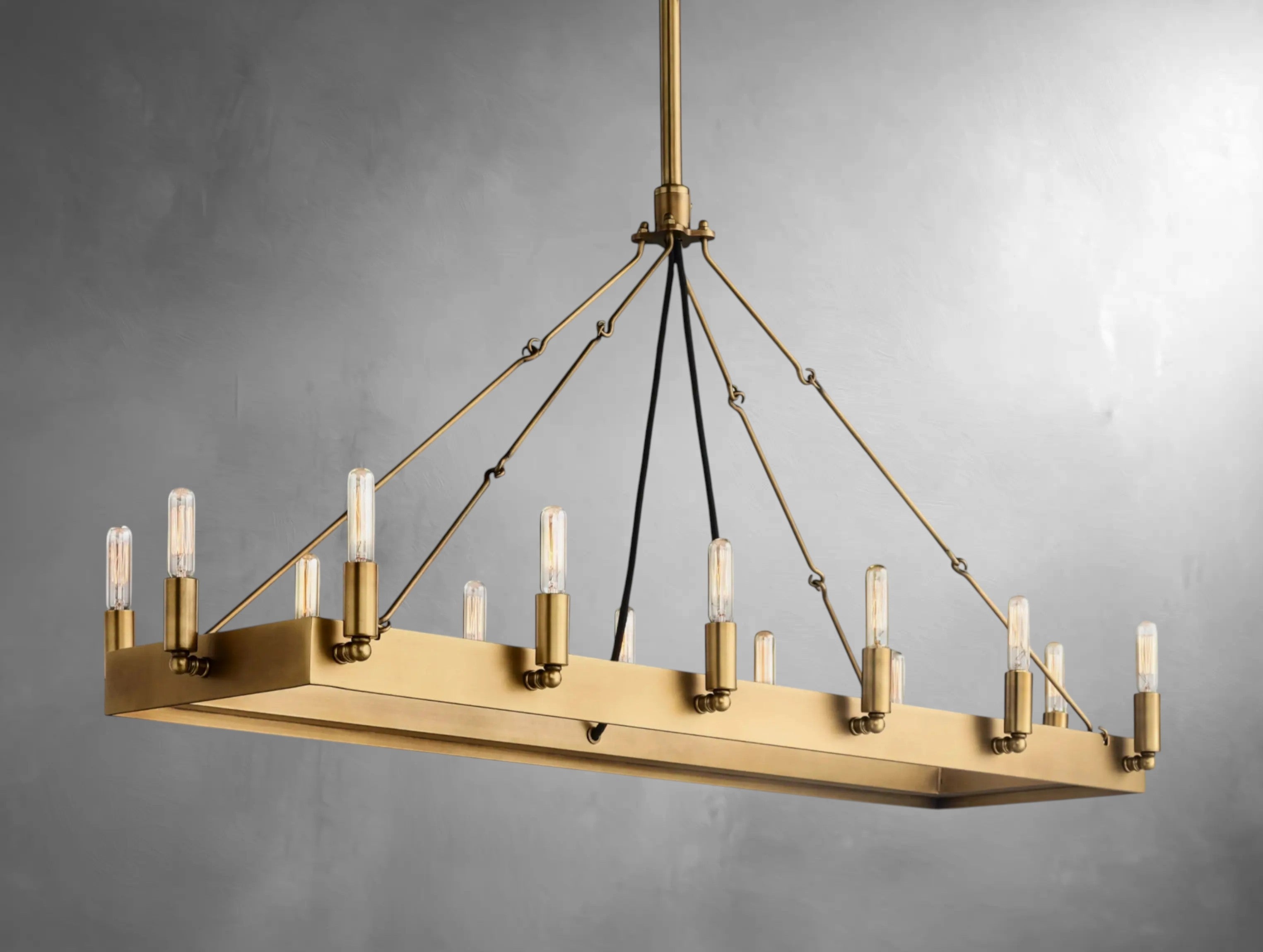 Kemion Vintage Filament Rectangular Chandelier