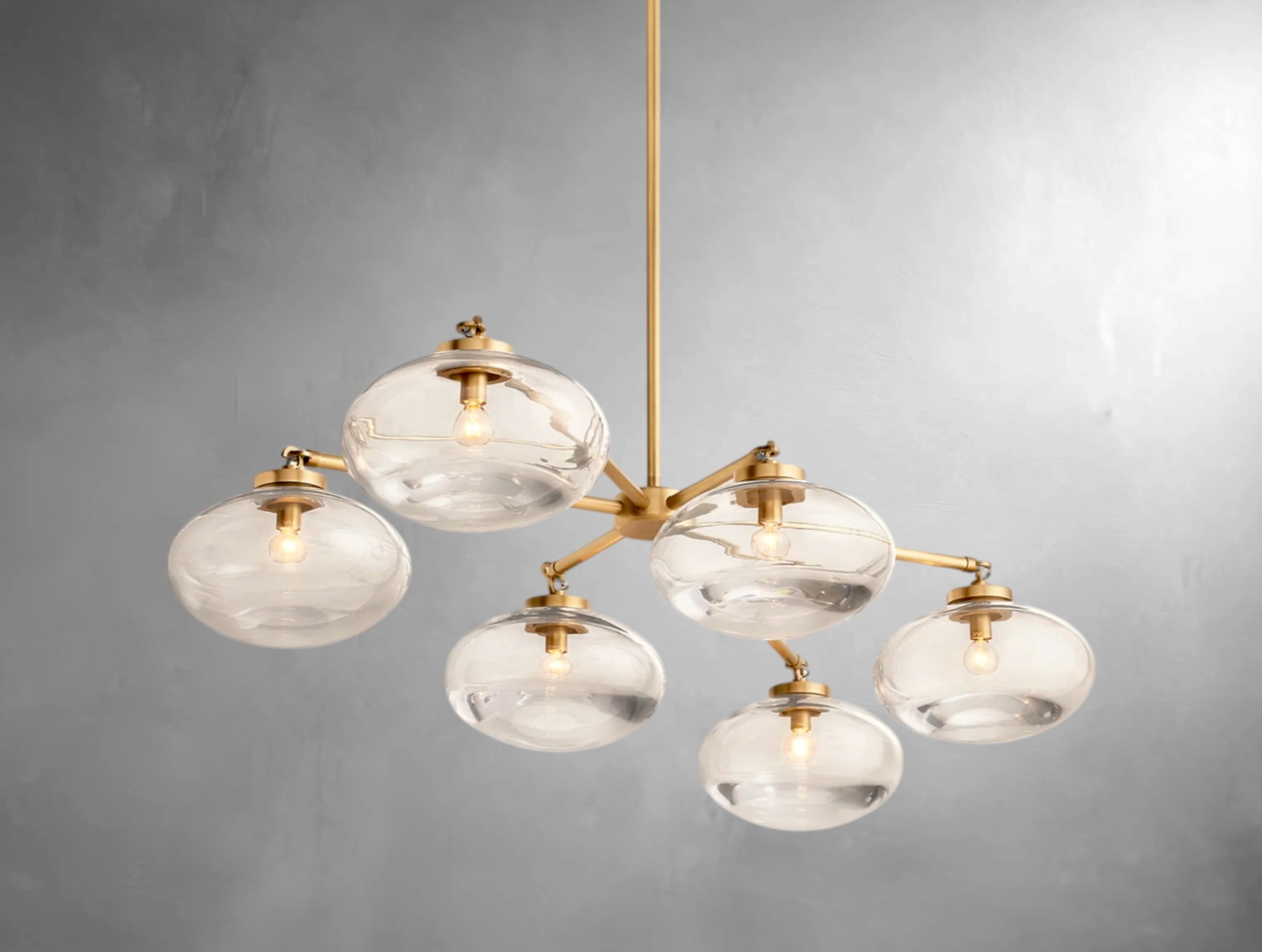kabratte Clear Glass Mobile Linear Chandelier
