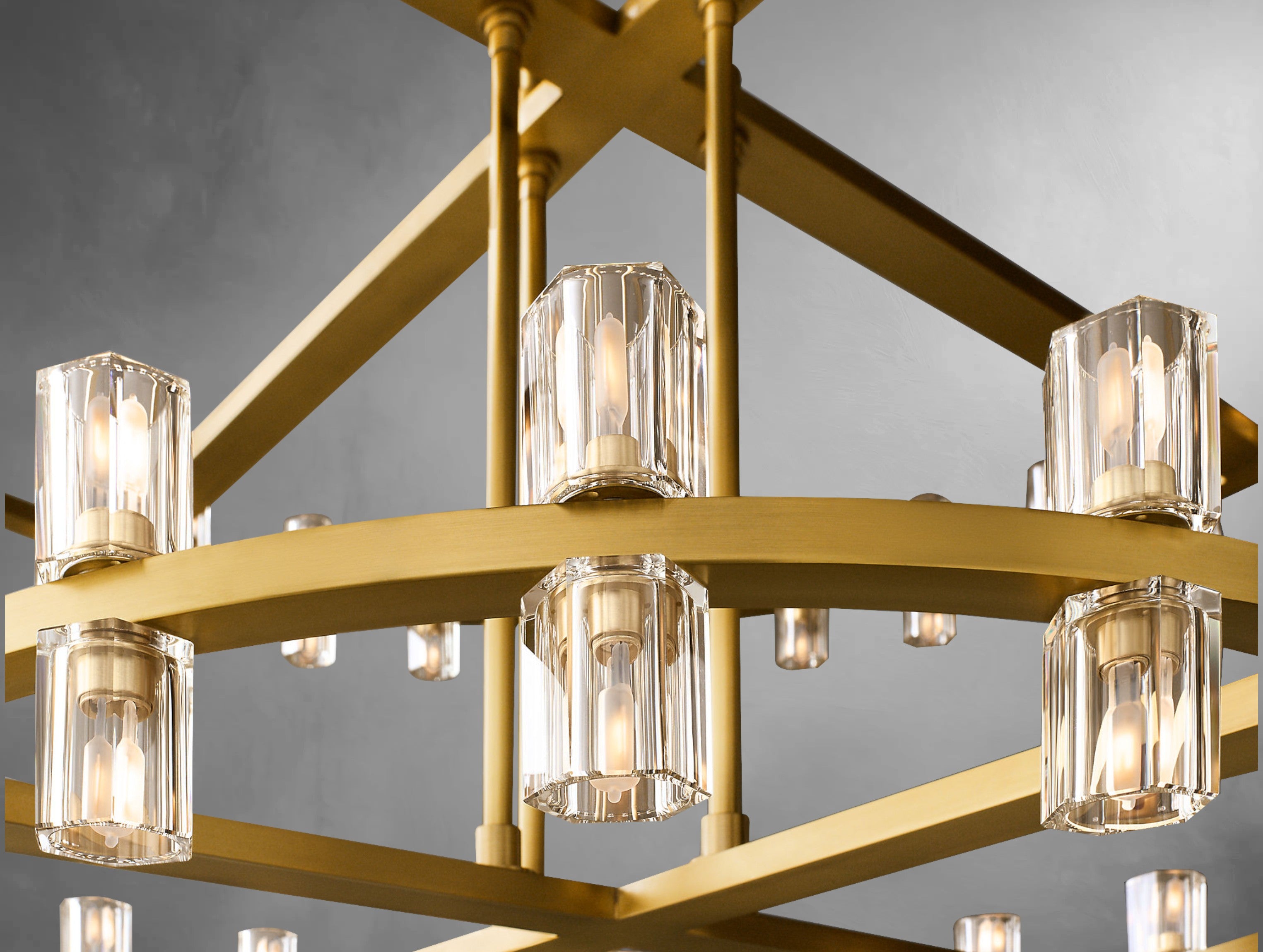 Virel Crystal Two-Tier Round Chandelier