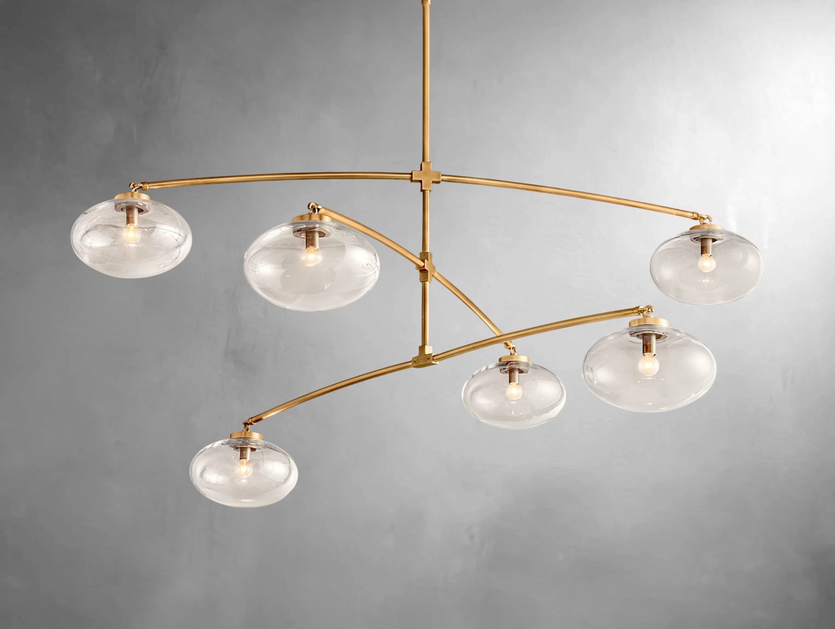 kabratte Clear Glass Mobile Round Chandelier