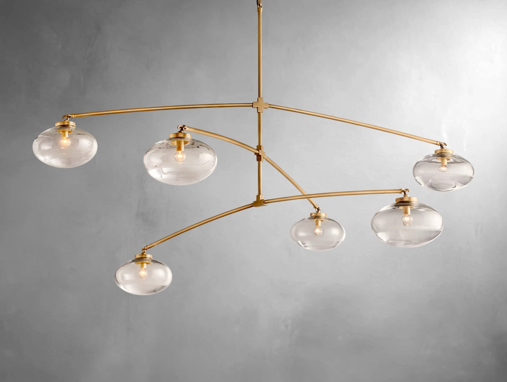 kabratte Clear Glass Mobile Round Chandelier