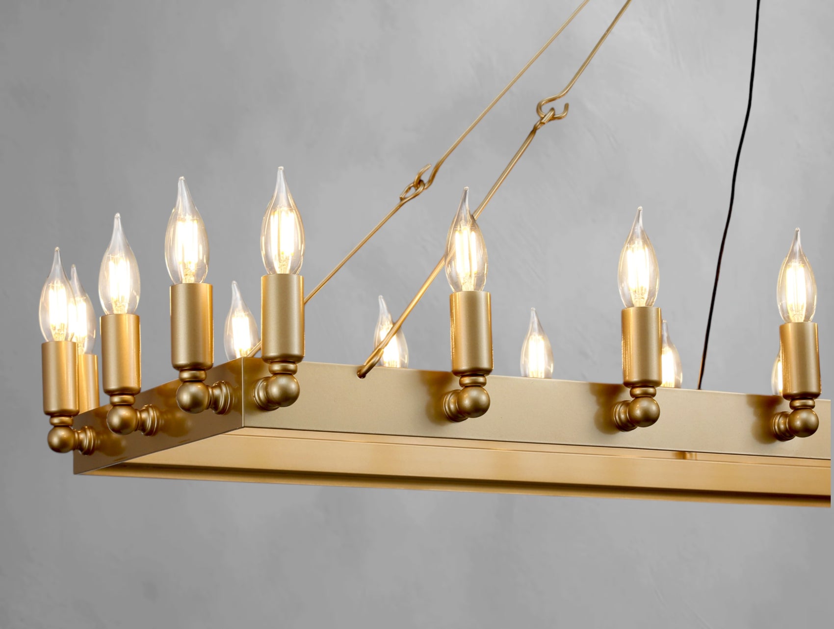 Kemion Vintage Candelabra Rectangular Chandelier