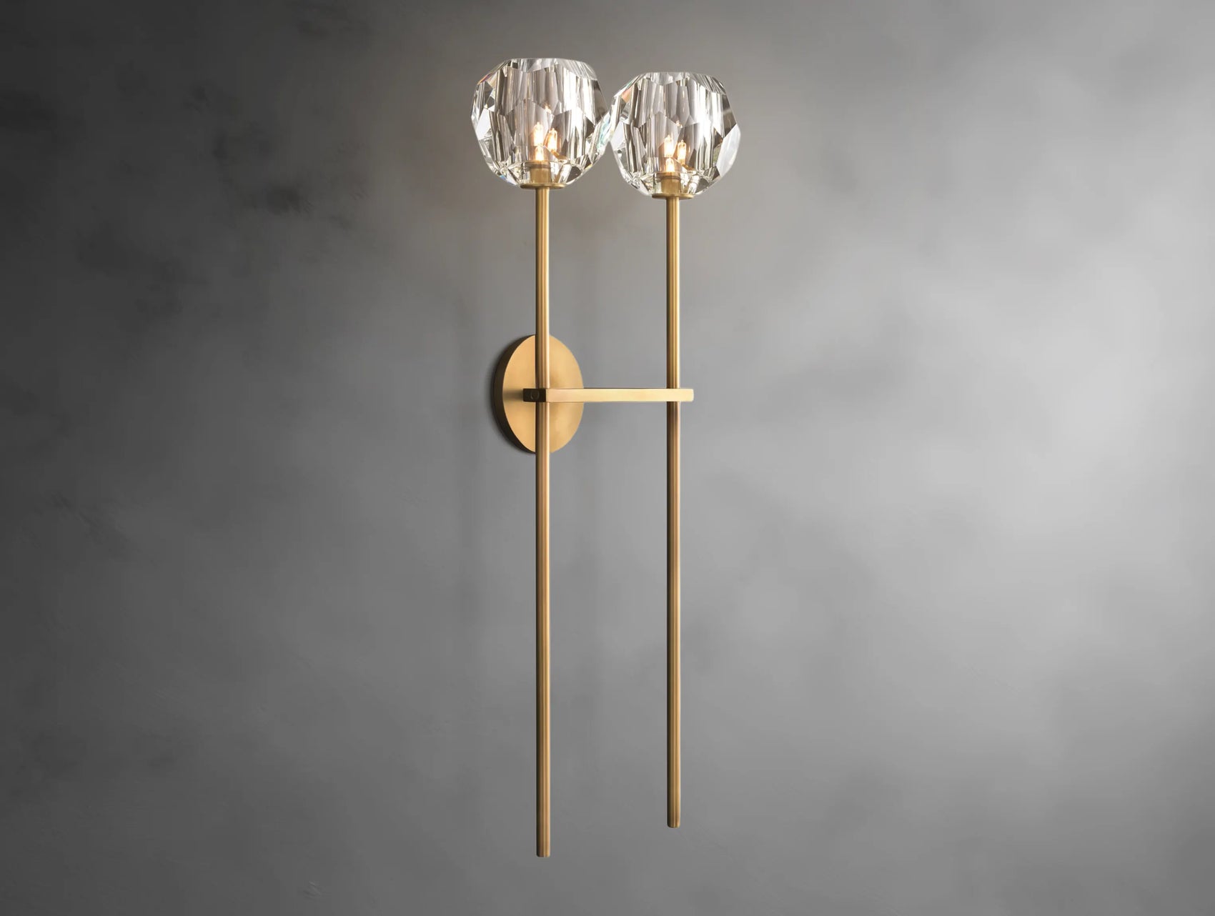 Aurelle Crystal Globe Double Sconce