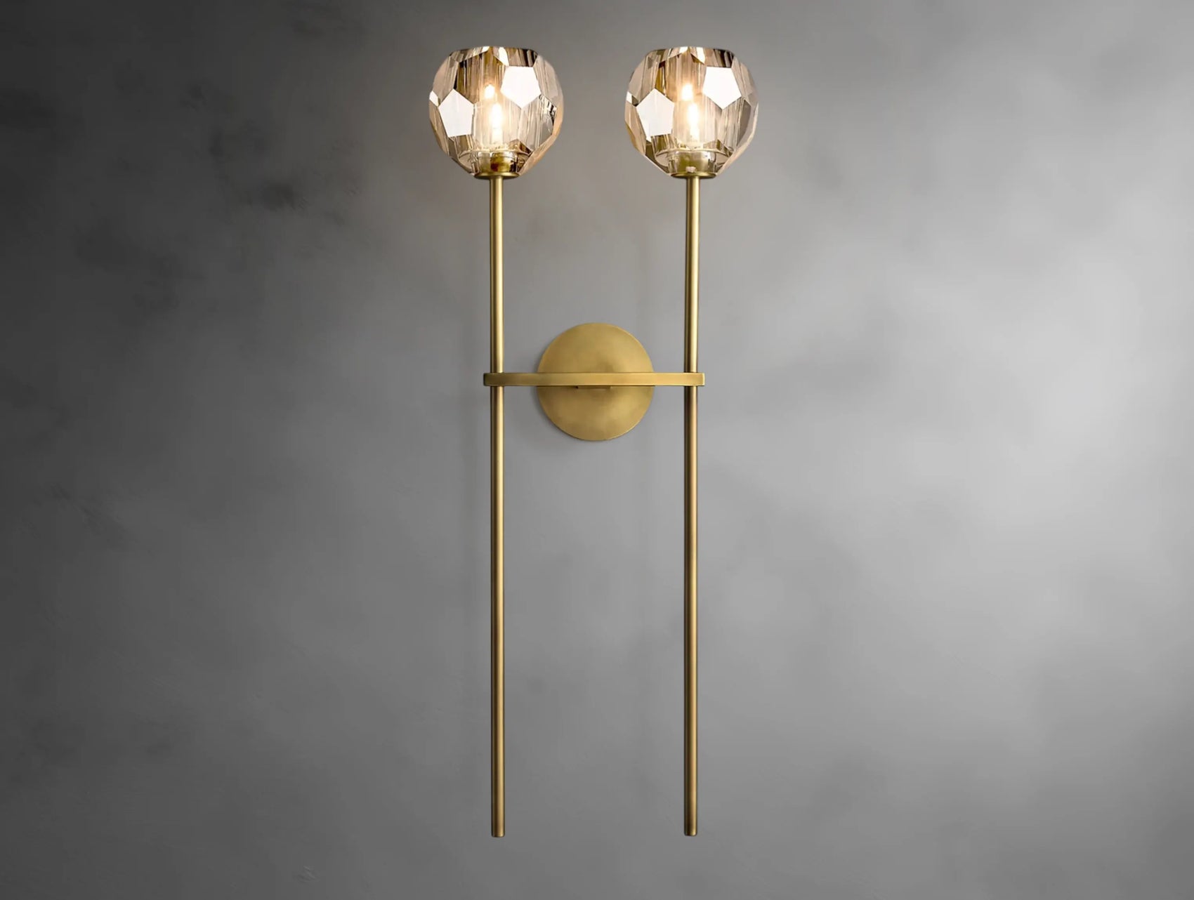 Aurelle Crystal Globe Double Sconce