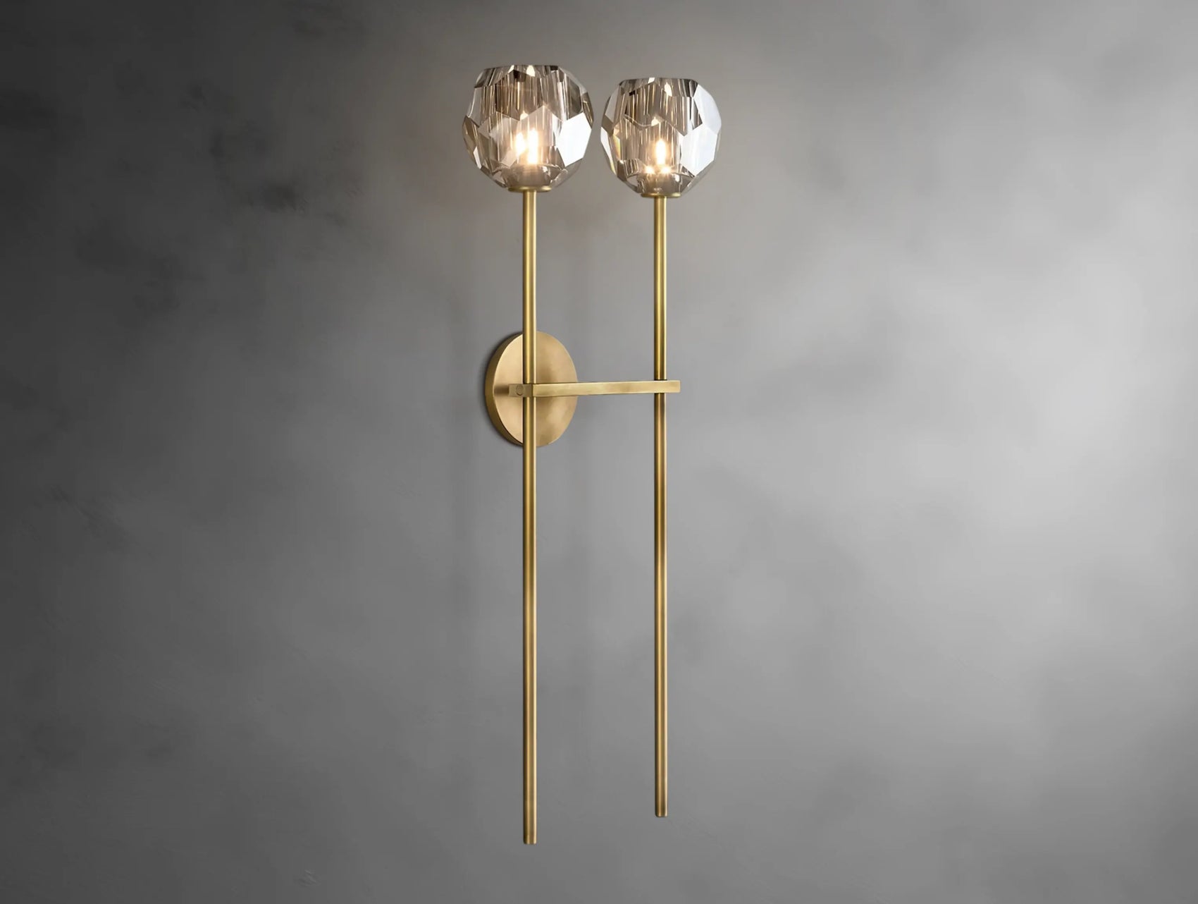 Aurelle Crystal Globe Double Sconce
