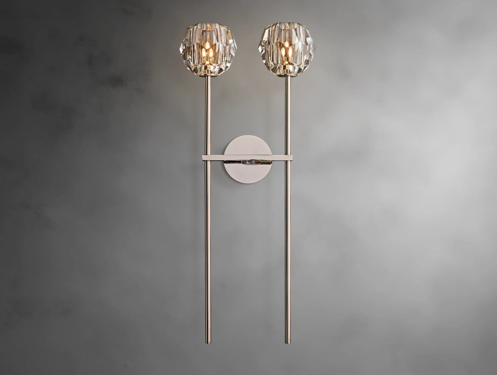 Aurelle Crystal Globe Double Sconce