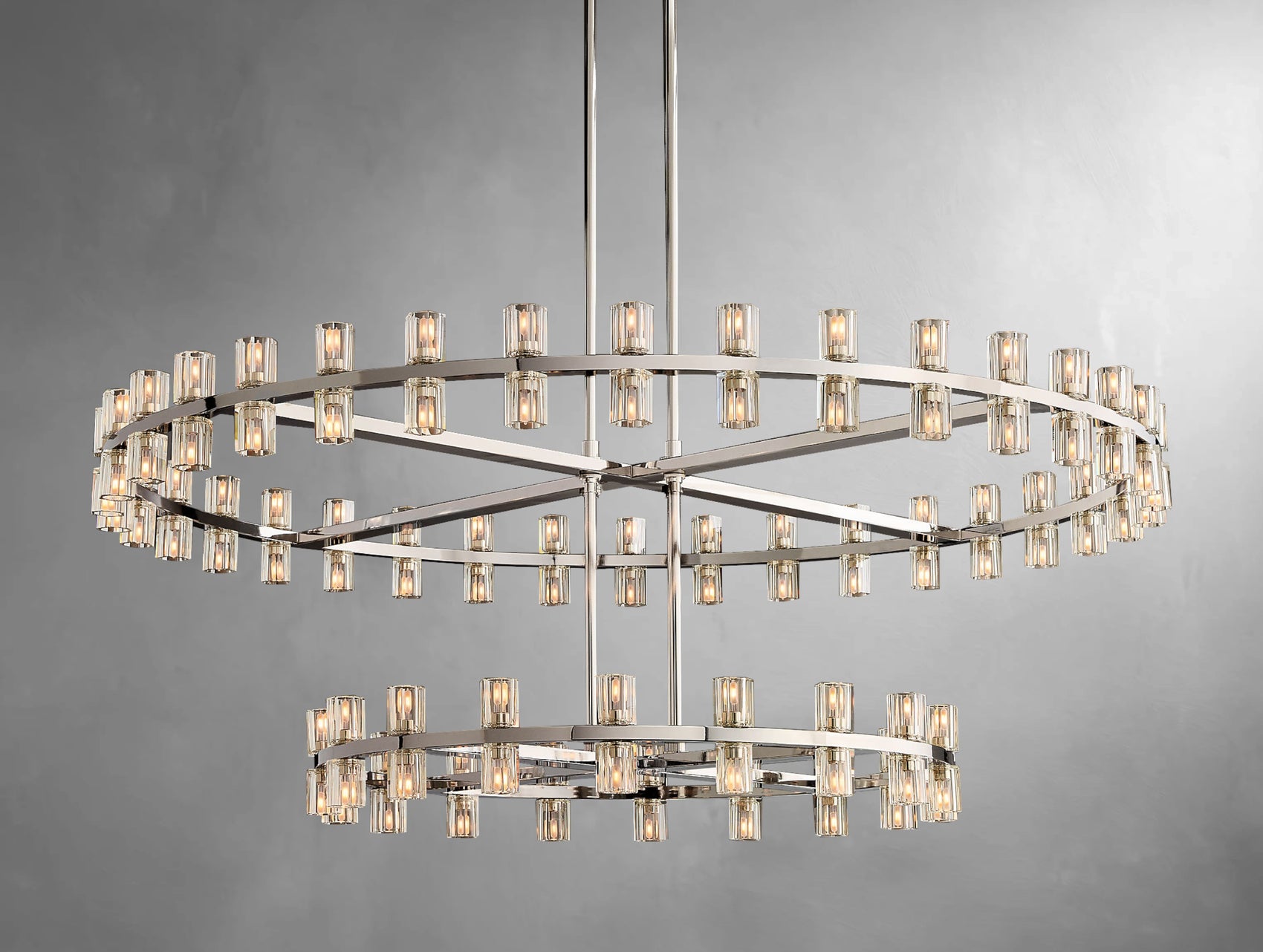 Virel Crystal Two-Tier Round Chandelier