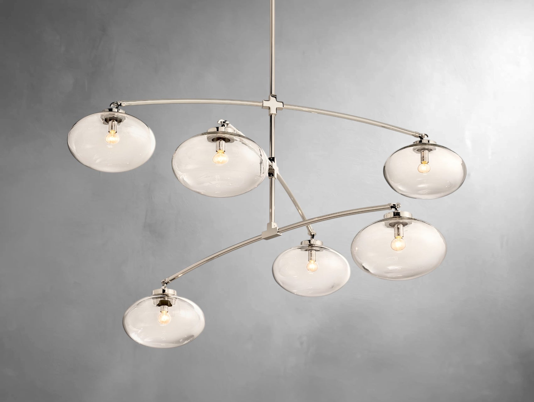 kabratte Clear Glass Mobile Round Chandelier