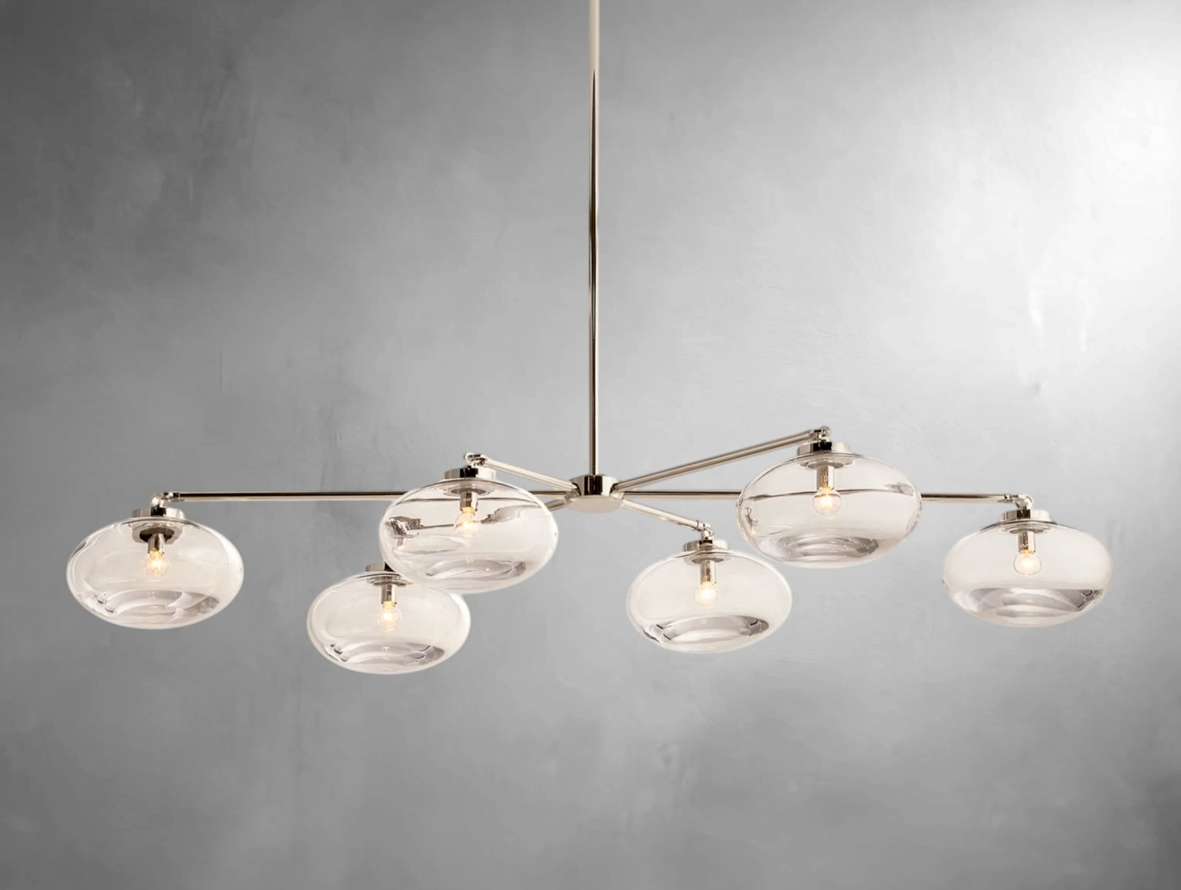 kabratte Clear Glass Mobile Linear Chandelier