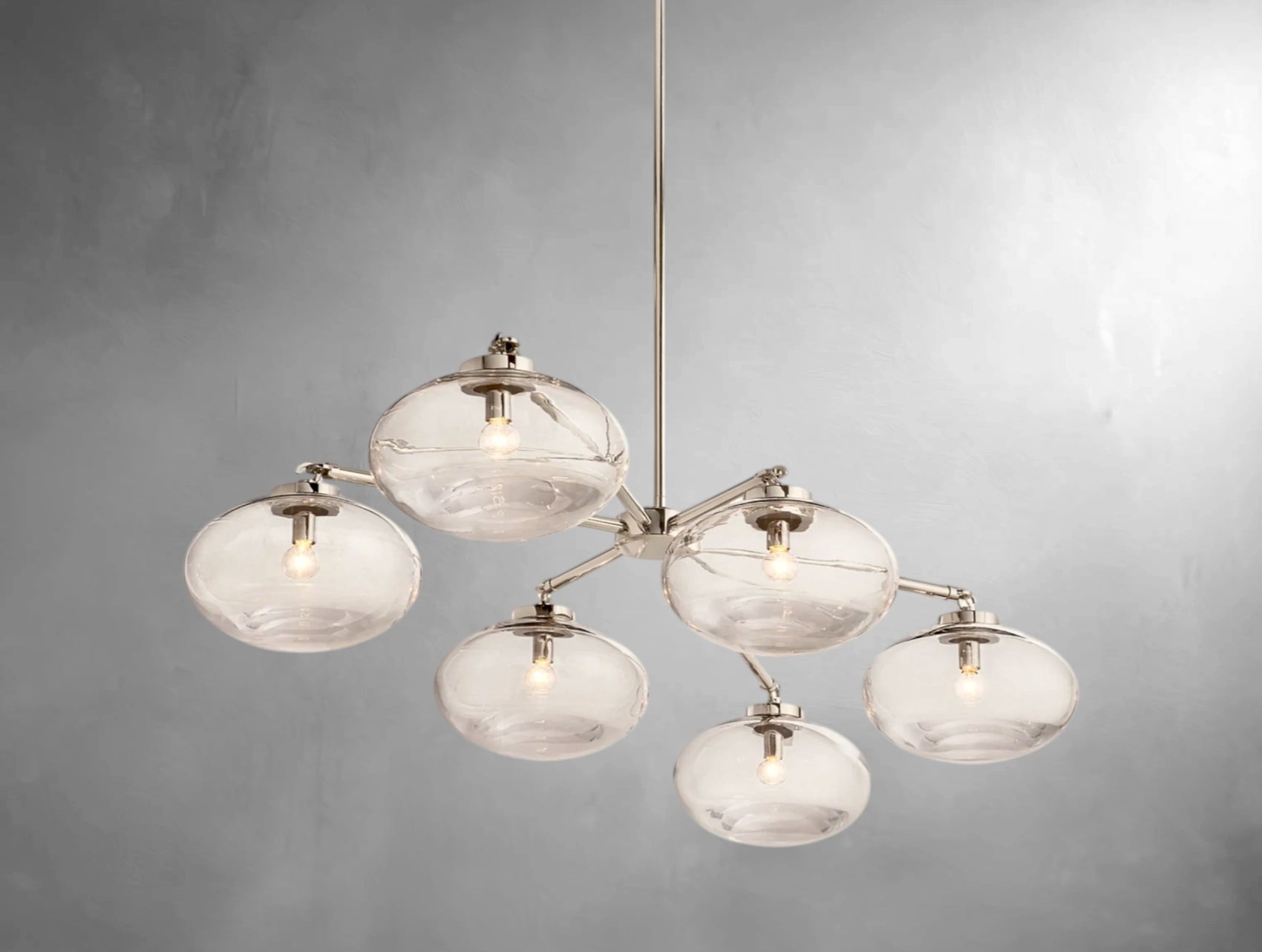 kabratte Clear Glass Mobile Linear Chandelier
