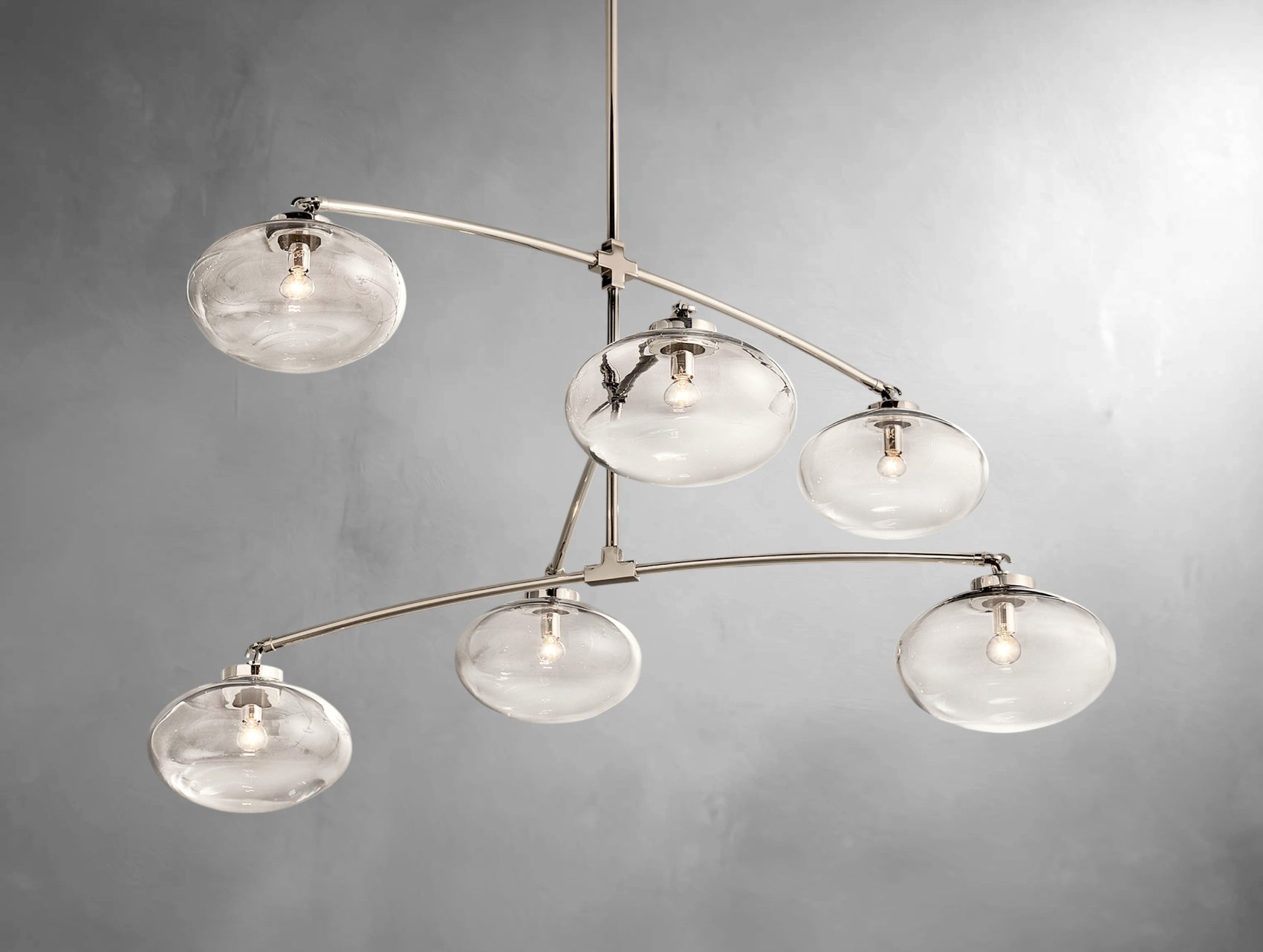 kabratte Clear Glass Mobile Round Chandelier