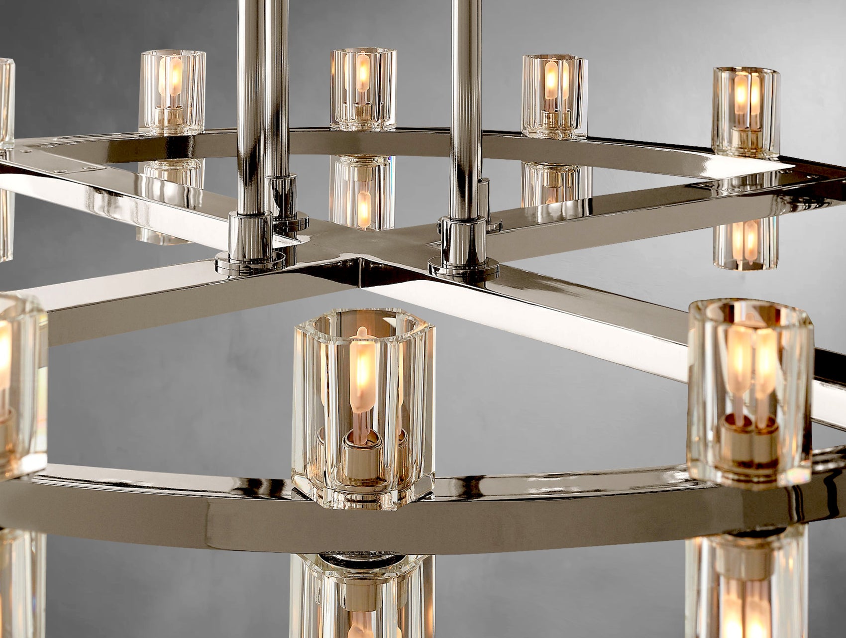 Virel Crystal Two-Tier Round Chandelier
