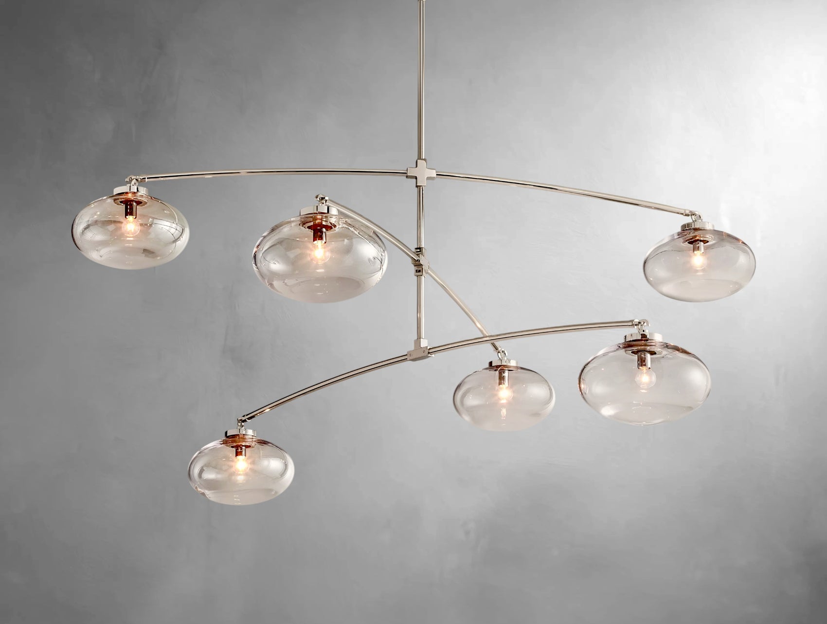 kabratte Clear Glass Mobile Round Chandelier