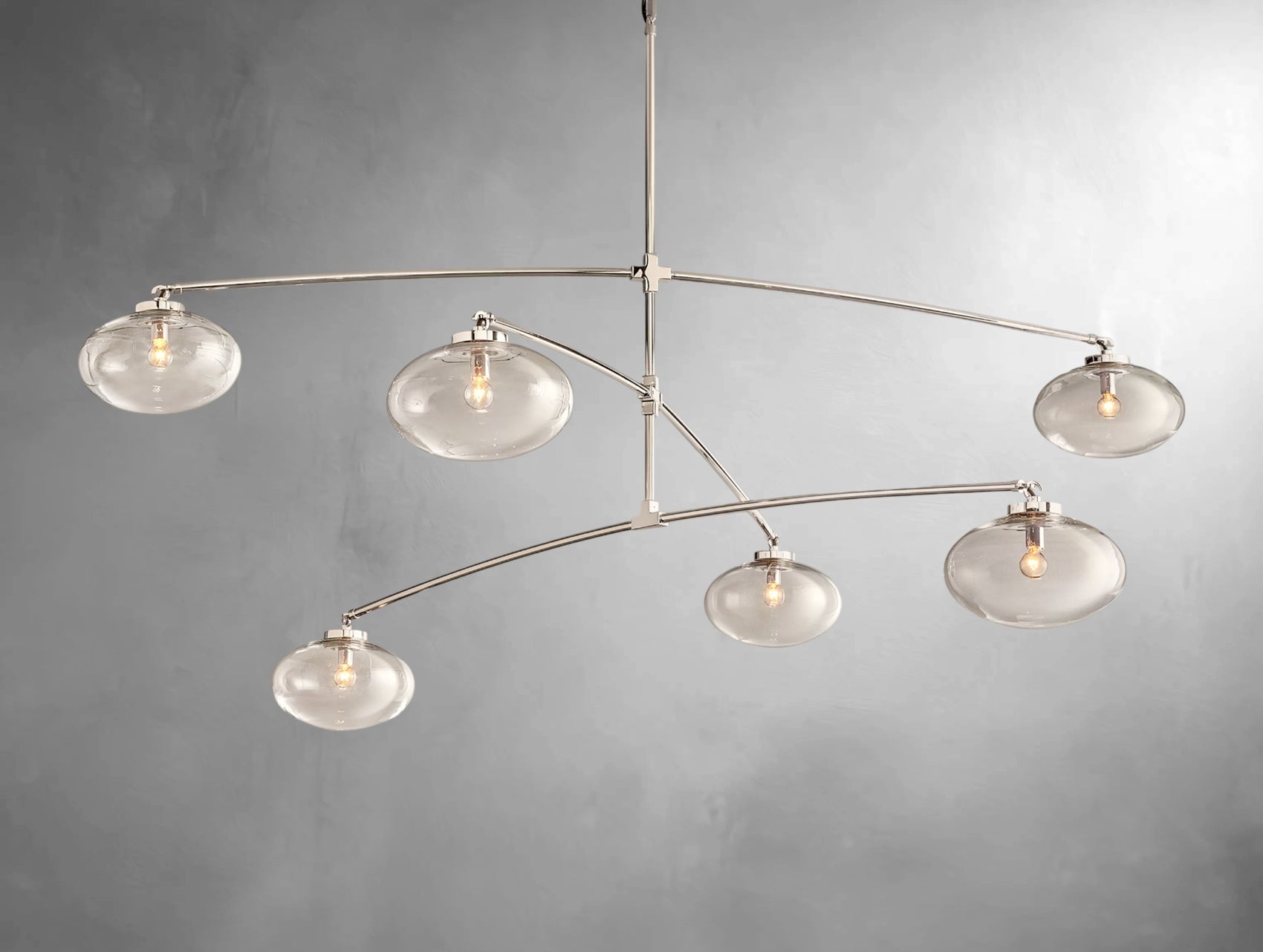 kabratte Clear Glass Mobile Round Chandelier