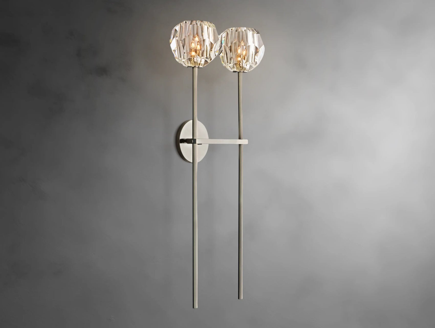 Aurelle Crystal Globe Double Sconce